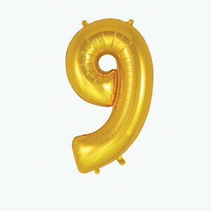 foil balloon gold number 9