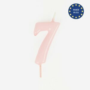 pink number candle - 7
