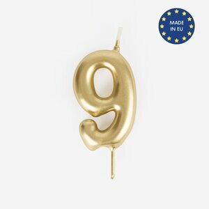 gold number candle - 9