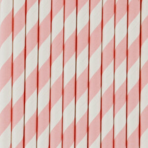paper straws - light pink stripes
