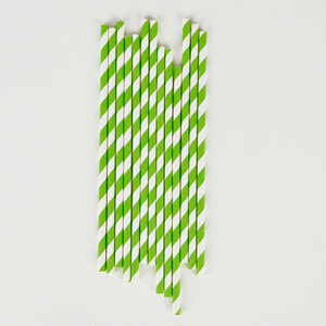 paper straws - light green stripes
