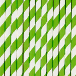 paper straws - light green stripes