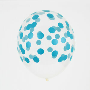 printed confetti balloons - blue