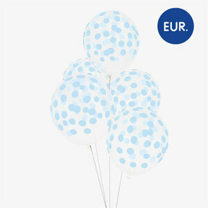 printed confetti balloons - light blue