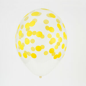 printed confetti balloons - yellow