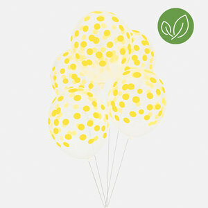 printed confetti balloons - yellow