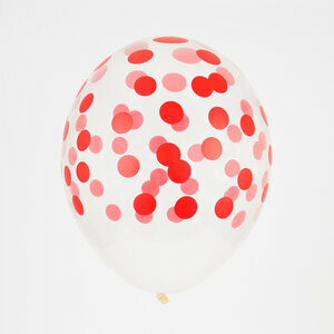 printed confetti balloons - red