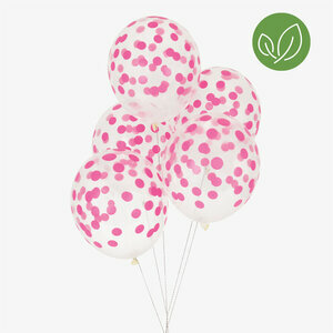 printed confetti balloons - bright pink