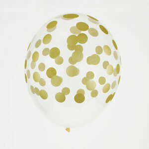 printed confetti balloons - golden