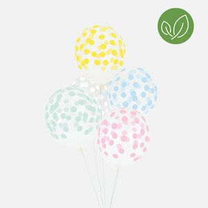 printed confetti balloons - pastel