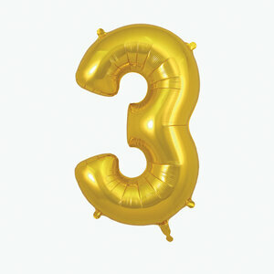 foil balloon gold number 3