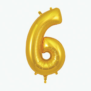 foil balloon gold number 6
