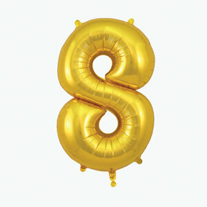foil balloon gold number 8