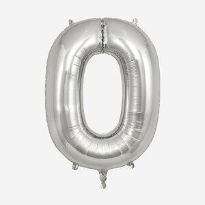 foil balloon silver number 0