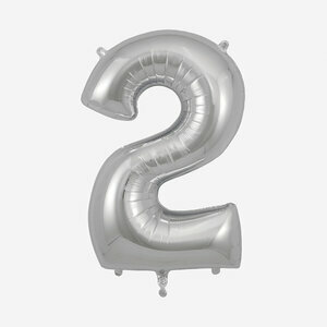 foil balloon silver number 2