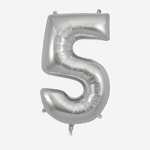 foil balloon silver number 5