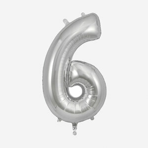 foil balloon silver number 6