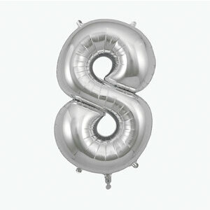 foil balloon silver number 8