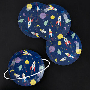 paper plates - cosmos