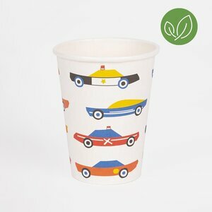 8 paper cups - cars