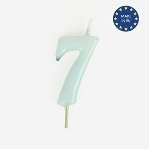 blue number candle - 7