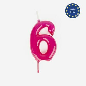 pink number candle - 6