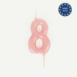 pink number candle - 8