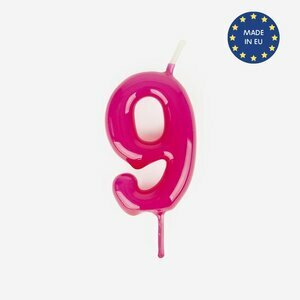pink number candle - 9