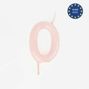 pink number candle - 0