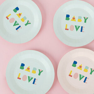 Paper plates - mint baby shower