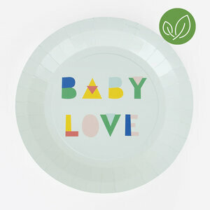 Paper plates - mint baby shower