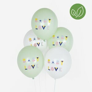 tattooed balloons - mint baby shower
