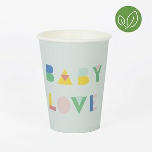 Paper cups - mint baby shower
