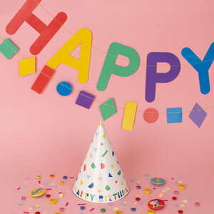 paper garland - multicolor happy birthday