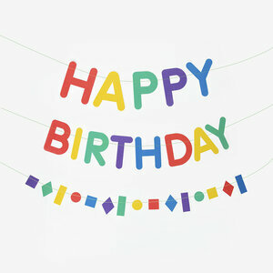 paper garland - multicolor happy birthday