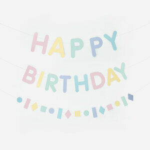paper garland - pastel happy birthday