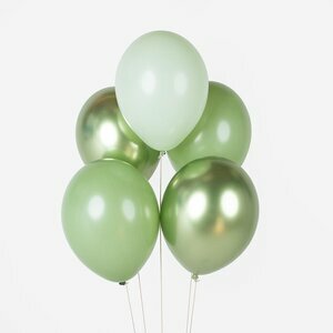 all sage green balloons