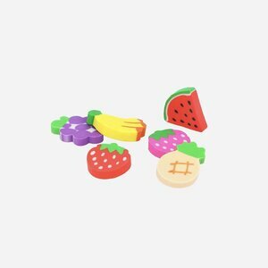 3 fruit erasers