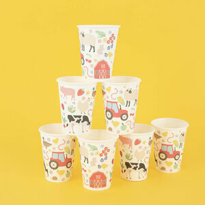 paper cups - farm animals