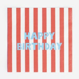 paper napkins - happy birthday stripes