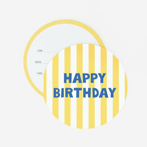 invitations - happy birthday rayures